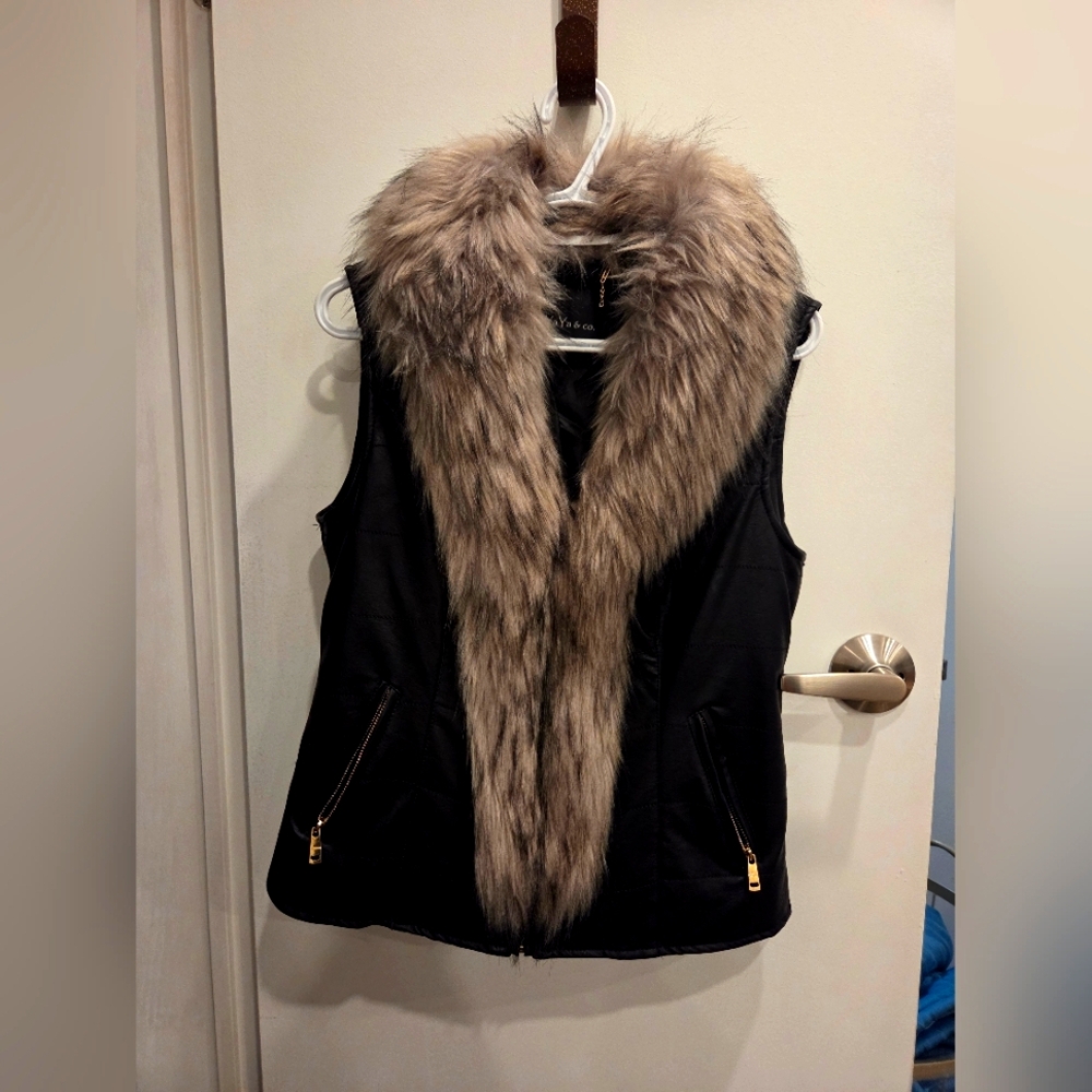 Faux Fur Pleather Vest
